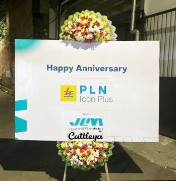 papan bunga printing anniversary