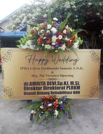 papan bunga digital printing wedding